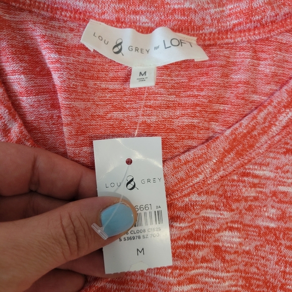 Lou & Grey Coral Orange Spacedyed Tiered Maxi Dress NWT Sleeveless Stretch - Picture 14 of 16